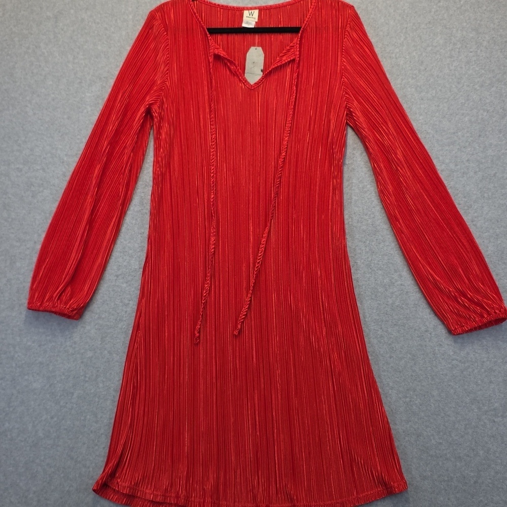 Wrapper NWT Red Pleated Dress